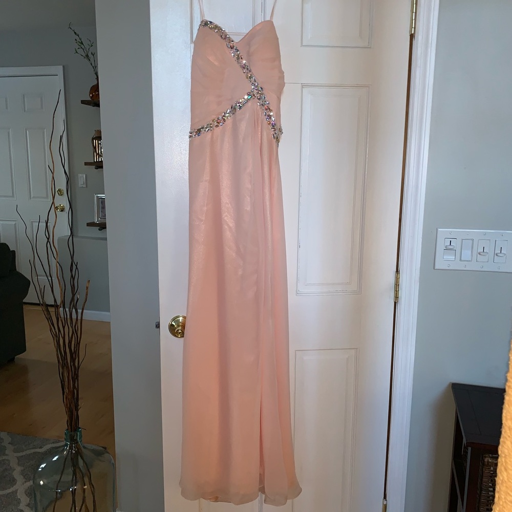 Blush colored prom dress